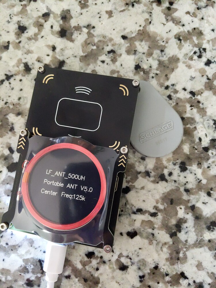 Correct positioning of Schlage 9691T fob on Proxmark3 HF antenna